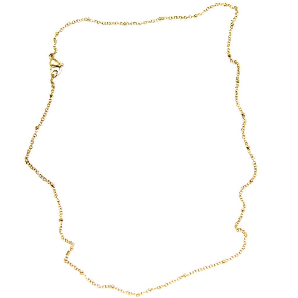 Beaded Gold O Link Stainless Steel Chain 1.5mm