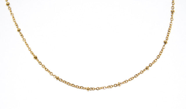 Beaded Gold O Link Stainless Steel Chain 1.5mm