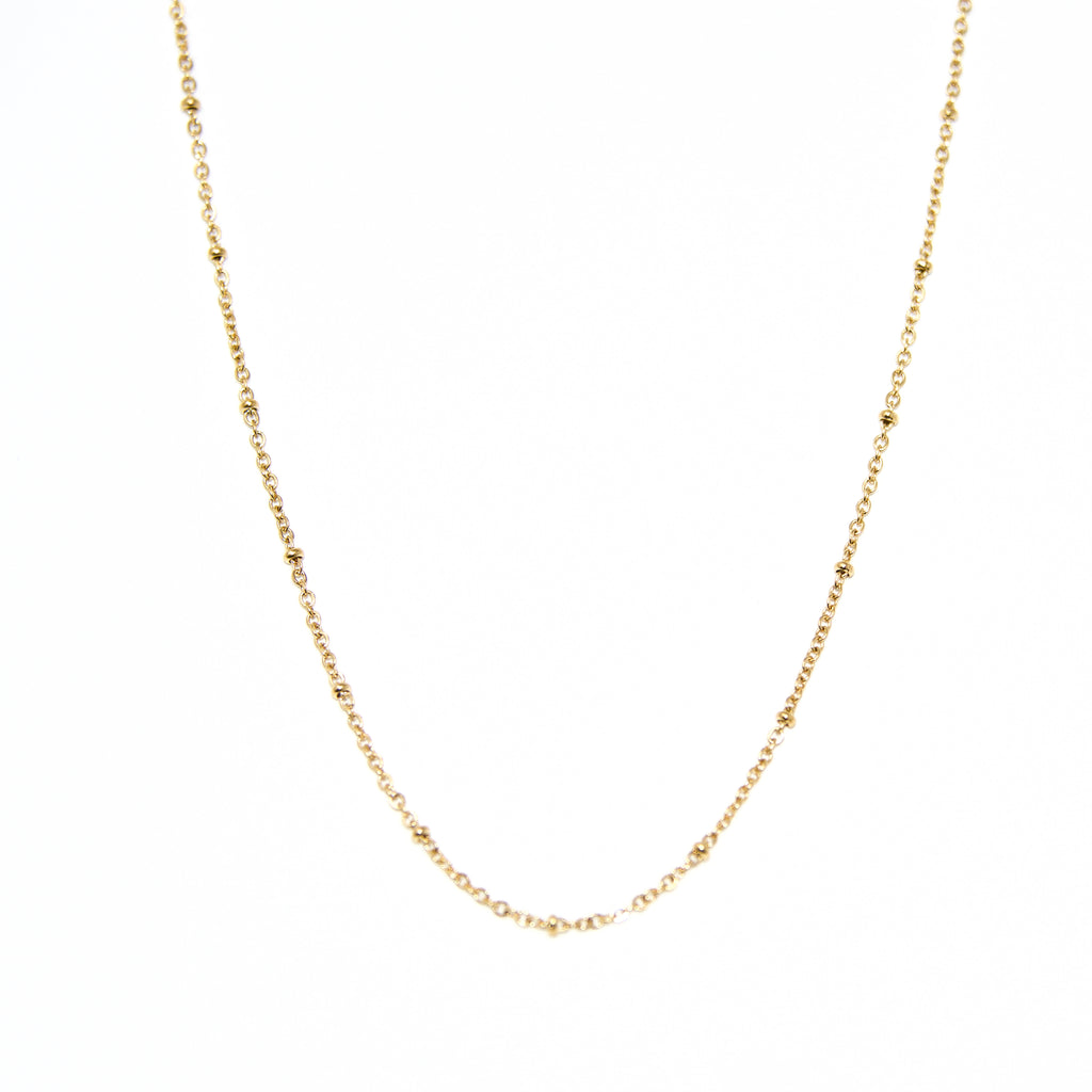 Beaded Gold O Link Stainless Steel Chain 1.5mm
