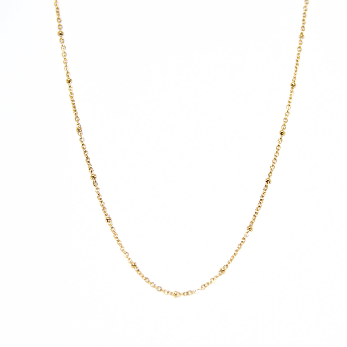 Beaded Gold O Link Stainless Steel Chain 1.5mm