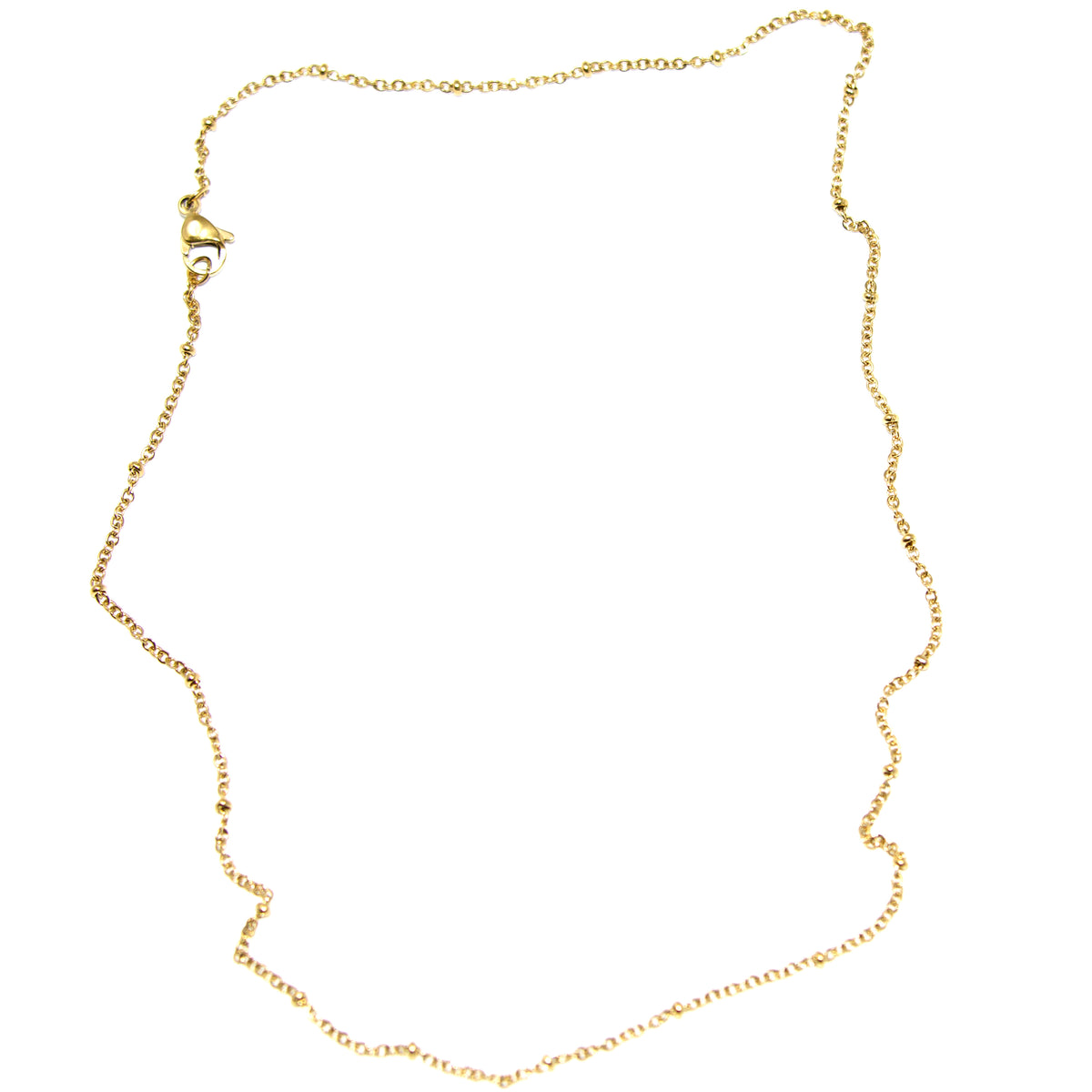 Beaded Gold O Link Stainless Steel Chain 1.5mm