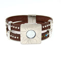 Brown Defender Bracelet 2 Studded Bands
