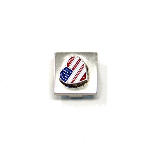 Charm Heart American Flag