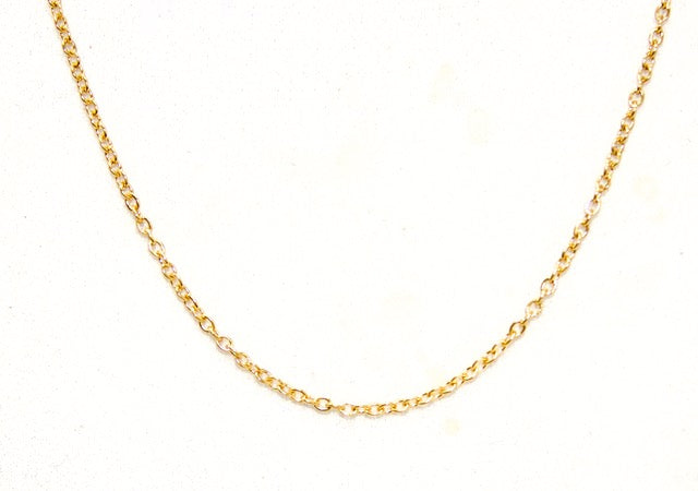 Gold Stainless Steel O Link Chain 1.5mm with Extender