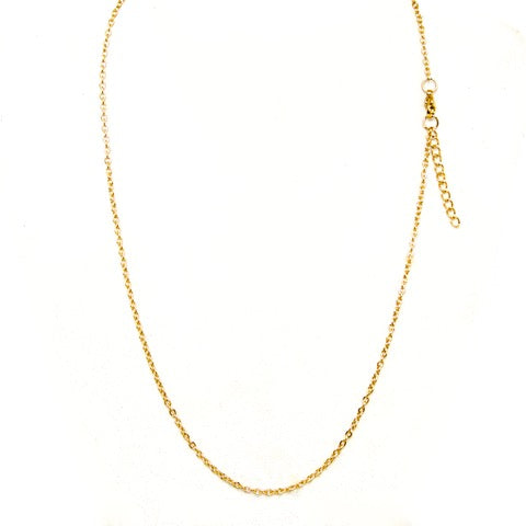 Gold Stainless Steel O Link Chain 1.5mm with Extender